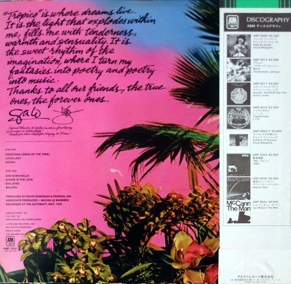 Gato Barbieri - Tropico (Vinyl, LP, Album, Reissue) Very Good Plus (VG+) / Very Good Plus (VG+)