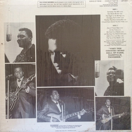 Charley Pride - Songs Of Pride...Charley That Is (Vinyl, LP, Album) Good Plus (G+) / Very Good (VG)