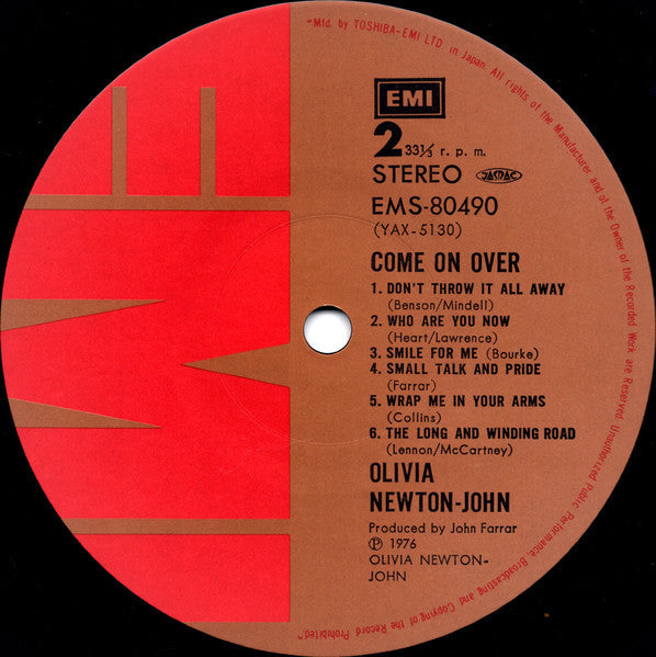 Olivia Newton-John - Come On Over = 水のなかの妖精 (Vinyl, LP, Album, Reis...