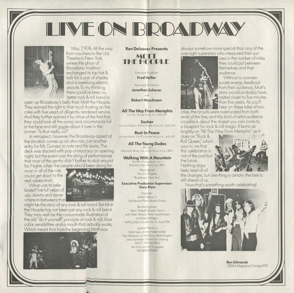 Mott The Hoople - Mott The Hoople Live (Vinyl, LP, Album)
