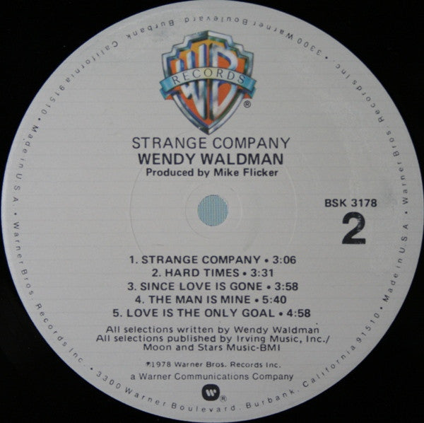 Wendy Waldman - Strange Company (Vinyl, LP, Album, Stereo) Very Good Plus (VG+) / Very Good (VG)