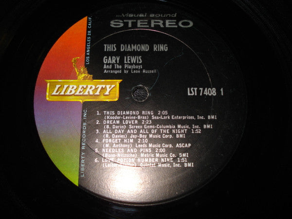 Gary Lewis & The Playboys - This Diamond Ring (Vinyl, LP, Album, Stereo) Very Good Plus (VG+) / Good Plus (G+)