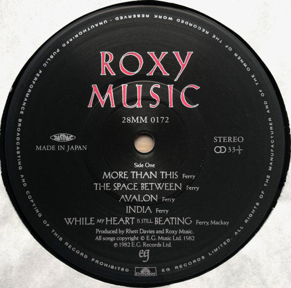 Roxy Music - Avalon (Vinyl, LP, Album, Stereo)
