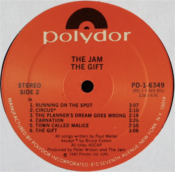 The Jam - The Gift (Vinyl, LP, Album, Stereo) Very Good (VG) / Good Plus (G+)