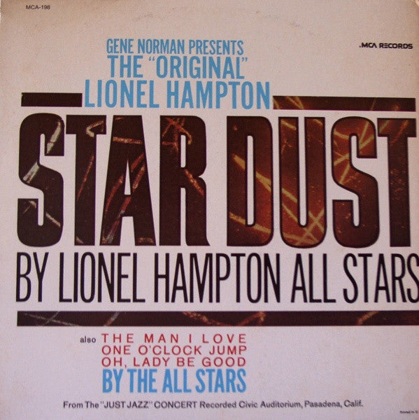 Lionel Hampton All Stars - The "Original" Star Dust (Vinyl, LP, Album, Reissue, Repress) Very Good (VG) / Very Good (VG)