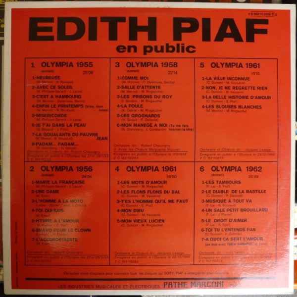 Edith Piaf - En Public (3xVinyl, LP, Compilation, Stereo) Very Good Plus (VG+) / Very Good (VG)