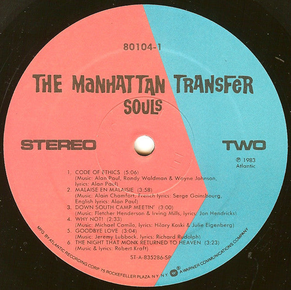 The Manhattan Transfer - Bodies And Souls (Vinyl, LP, Album) Very Good Plus (VG+) / Very Good Plus (VG+)