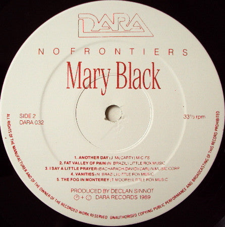 Mary Black - No Frontiers (Vinyl, LP, Album) Very Good (VG) / Good Plus (G+)