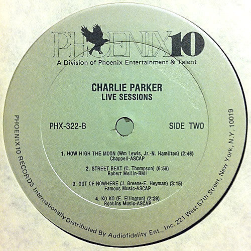 Charlie Parker - Live Sessions (Vinyl, LP, Album) Very Good (VG) / Very Good (VG)
