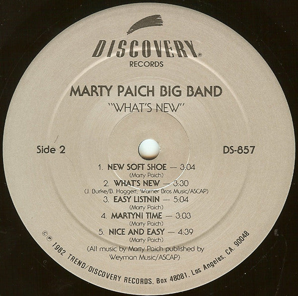 Marty Paich Big Band - What's New (Vinyl, LP, Album, Reissue, Stereo) Very Good (VG) / Very Good (VG)