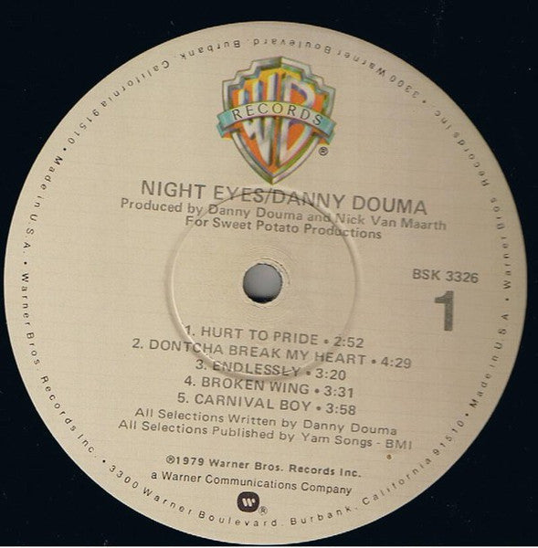 Danny Douma - Night Eyes (Vinyl, LP, Album) Good Plus (G+) / Very Good Plus (VG+)