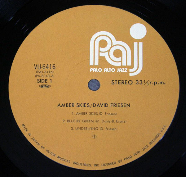 David Friesen - Amber Skies (Vinyl, LP, Album) Very Good Plus (VG+) / Very Good Plus (VG+)