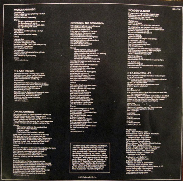 Don McLean - Chain Lightning (Vinyl, LP, Album, Stereo) Very Good (VG) / Very Good Plus (VG+)