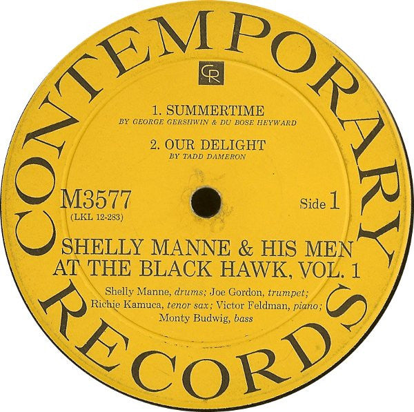Shelly Manne & His Men - At The Black Hawk Vol. 1 (Vinyl, LP, Album, Mono) Very Good (VG) / Very Good (VG)