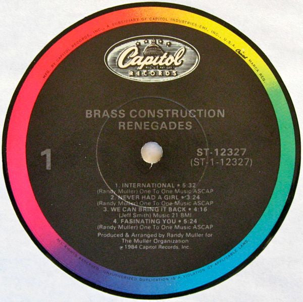 Brass Construction - Renegades (Vinyl, LP, Album) Very Good (VG) / Very Good (VG)