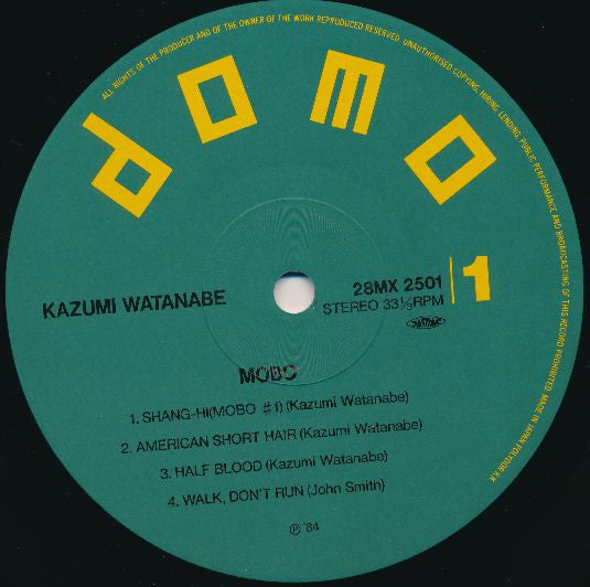 Kazumi Watanabe - Mobo (Vinyl, LP, Compilation, Stereo) Very Good Plus (VG+) / Very Good Plus (VG+)