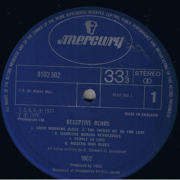 10cc - Deceptive Bends (Vinyl, LP, Album, Stereo) Good Plus (G+) / Very Good (VG)