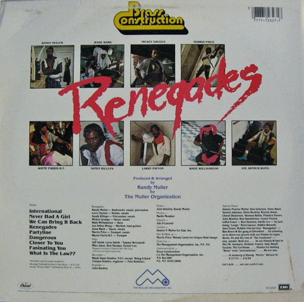 Brass Construction - Renegades (Vinyl, LP, Album) Very Good (VG) / Very Good (VG)