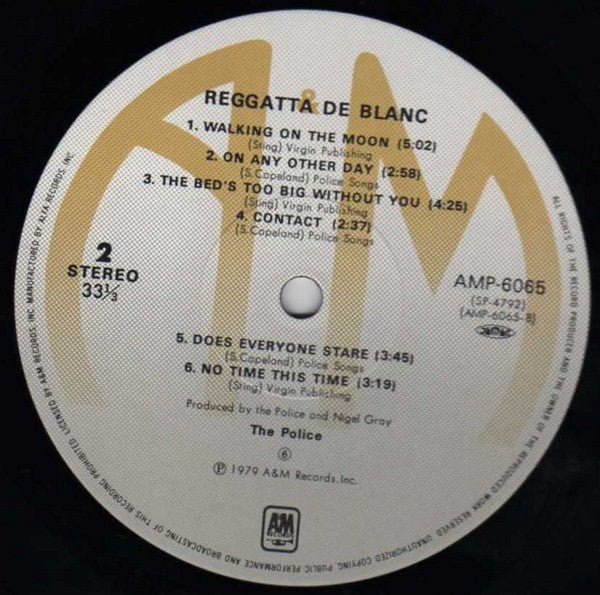 The Police - Reggatta De Blanc (Vinyl, LP, Album, Stereo)