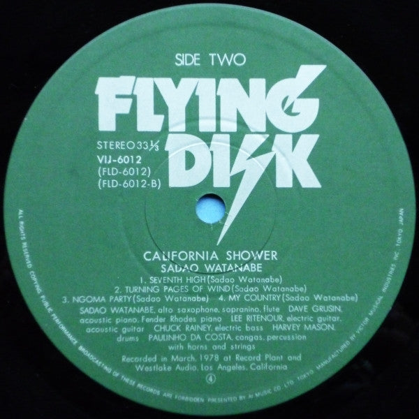 Sadao Watanabe - California Shower (Vinyl, LP, Album, Stereo)