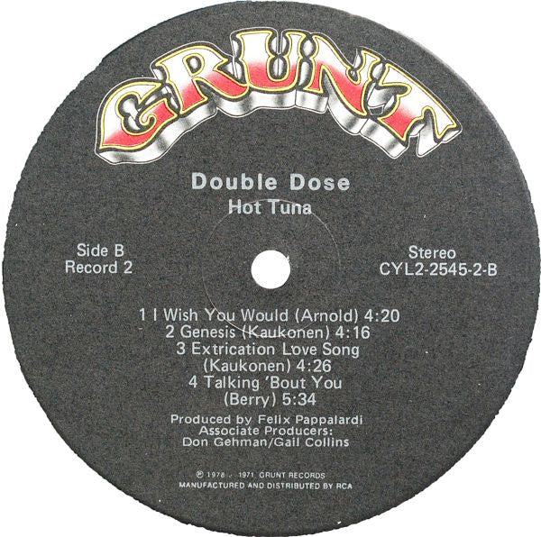 Hot Tuna - Double Dose (2xVinyl, LP, Album, Stereo) Very Good (VG) / Very Good (VG)