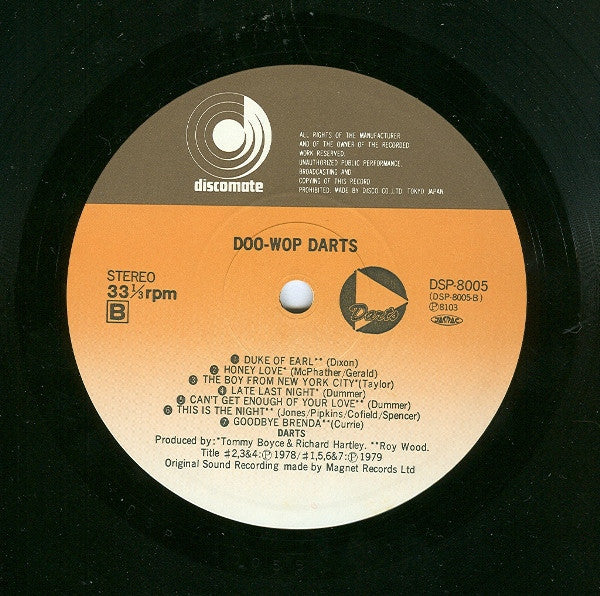 Darts - Doo-Wop Darts (Vinyl, LP, Compilation) Good Plus (G+) / Very Good Plus (VG+)
