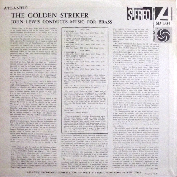 John Lewis (2) - The Golden Striker (Vinyl, LP, Album, Reissue, Stereo) Very Good (VG) / Very Good (VG)