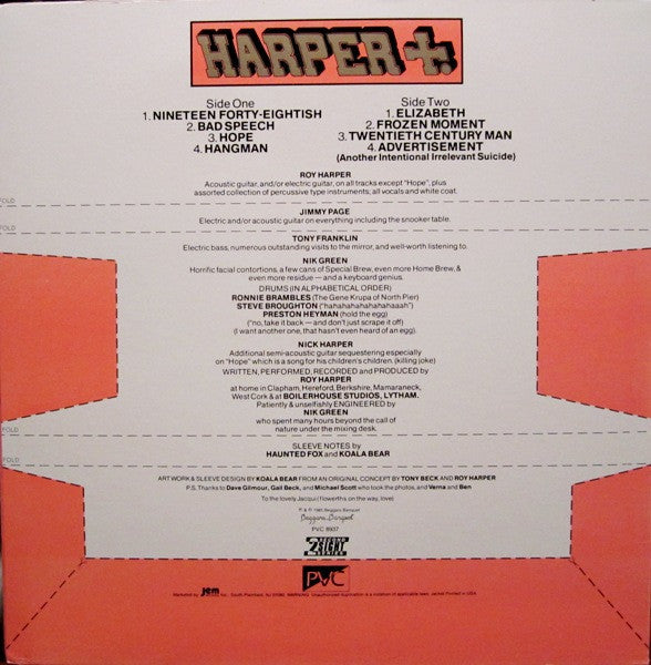 Roy Harper - Whatever Happened To Jugula? (Vinyl, LP, Album) Very Good Plus (VG+) / Very Good Plus (VG+)