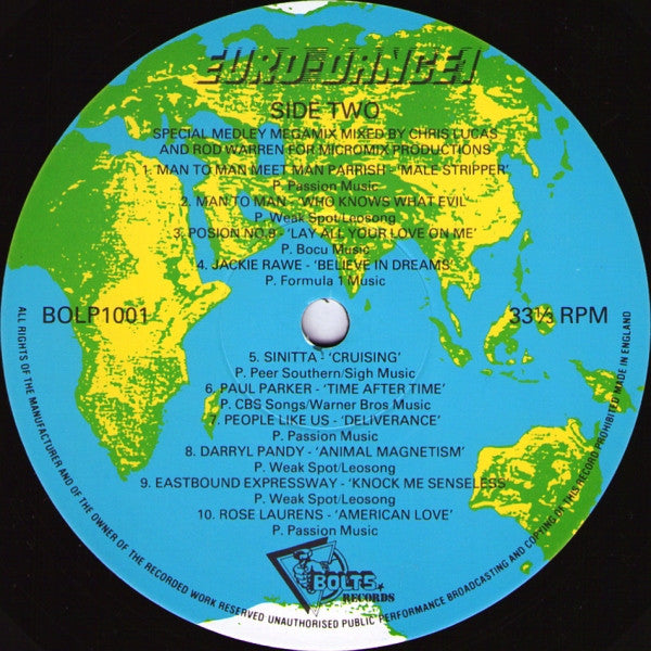 Various - Euro-Dance 1 (Vinyl, LP, Compilation, Partially Mixed) Very Good (VG) / Very Good Plus (VG+)
