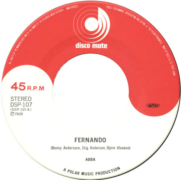 ABBA - Fernando (Vinyl, 7", 45 RPM, Single) Very Good Plus (VG+) / Very Good Plus (VG+)