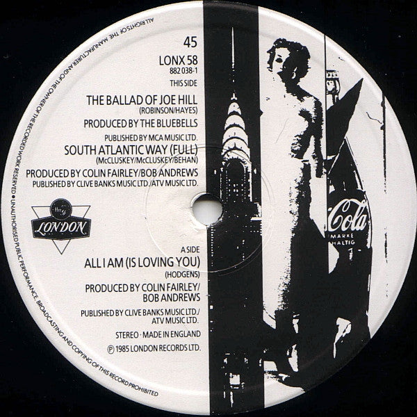 The Bluebells - All I Am (Is Loving You) (Vinyl, 12", 45 RPM) Very Good Plus (VG+) / Very Good Plus (VG+)