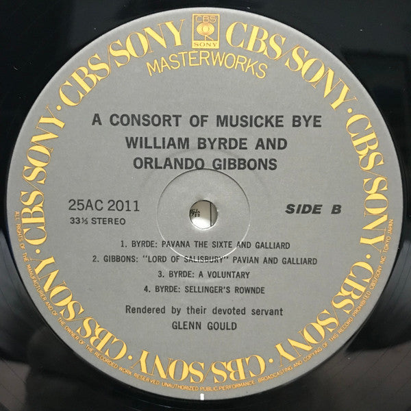 Glenn Gould - A Consort Of Musicke Bye William Byrde And Orlando Gibbons (Vinyl, LP, Album) Near Mint (NM or M-) / Very Good Plus (VG+)