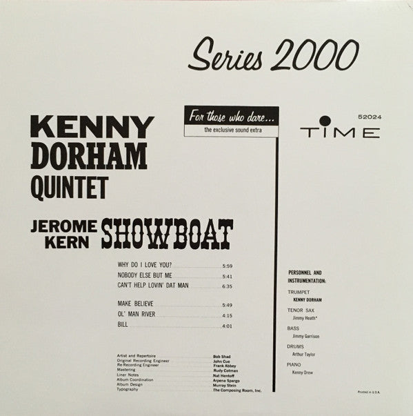 The Kenny Dorham Quintet - Jerome Kern Showboat (Vinyl, LP, Album, Reissue, Stereo) Very Good Plus (VG+) / Very Good Plus (VG+)