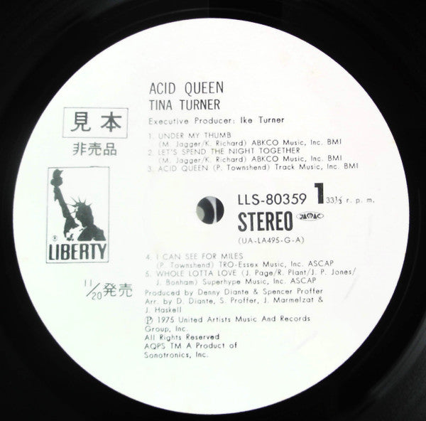 Tina Turner - Acid Queen (Vinyl, LP, Album, Promo) Very Good Plus (VG+) / Very Good Plus (VG+)