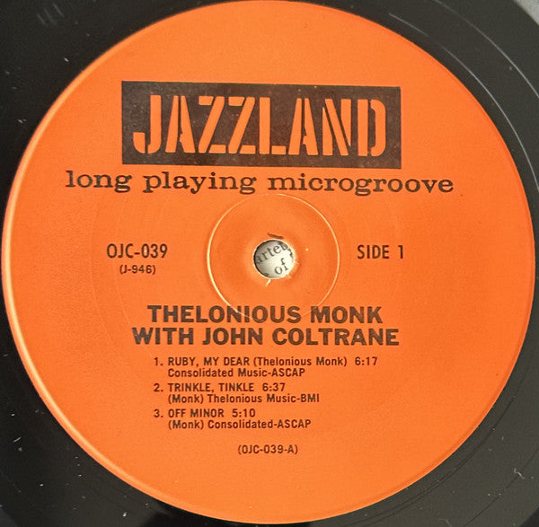 Thelonious Monk - Thelonious Monk With John Coltrane (Vinyl, LP, Album, Reissue, Repress, Stereo) Very Good Plus (VG+) / Very Good Plus (VG+)