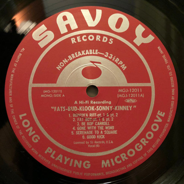 Fats Navarro - Fats-Bud-Klook-Sonny-Kinney (Vinyl, LP, Album, Mono) Very Good Plus (VG+) / Very Good Plus (VG+)