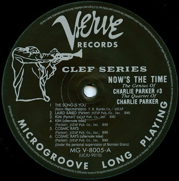 The Charlie Parker Quartet - Now's The Time (Vinyl, LP, Album, Reissue) Near Mint (NM or M-) / Near Mint (NM or M-)