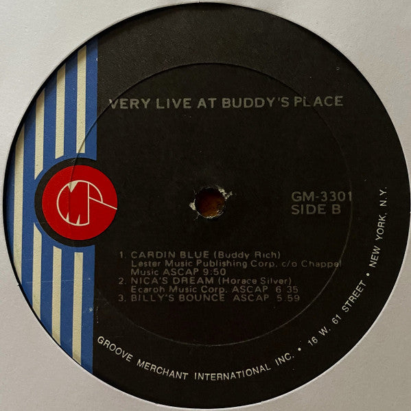 Buddy Rich - Very Live At Buddy's Place (Vinyl, LP, Album) Very Good (VG) / Good (G)