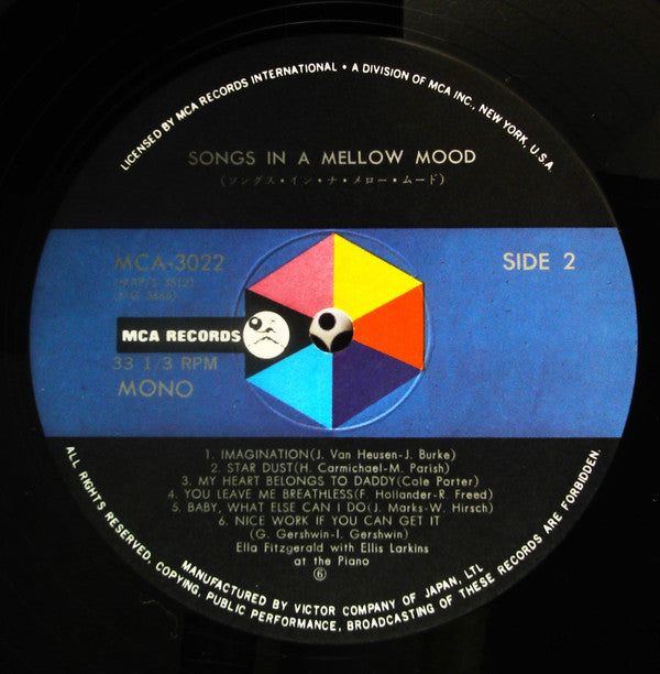 Ella Fitzgerald - Ella - Songs In A Mellow Mood (Vinyl, LP, Album, Mono) Very Good Plus (VG+) / Good Plus (G+)