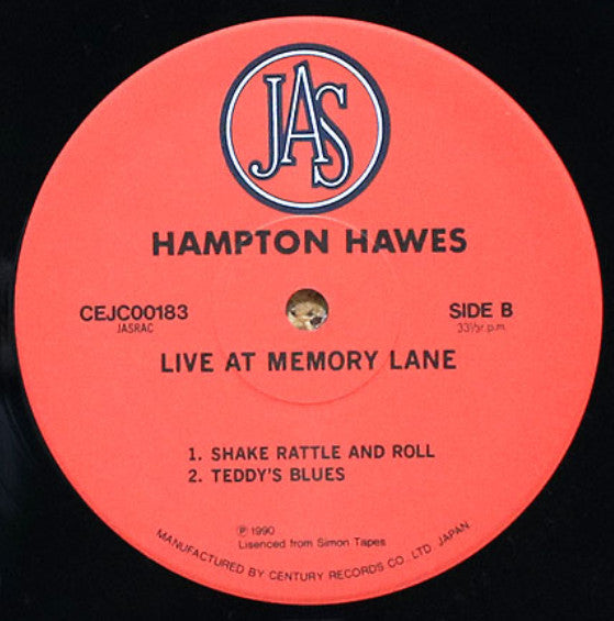 The Hampton Hawes All-Stars - Memory Lane Live (Vinyl, LP, Album) Very Good Plus (VG+) / Very Good Plus (VG+)