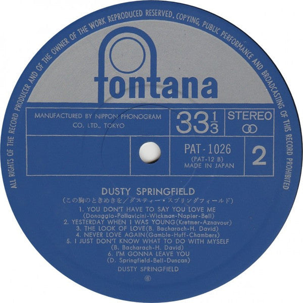 Dusty Springfield - Dusty Springfield (Vinyl, LP, Compilation, Stereo)