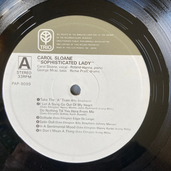 Carol Sloane - Sophisticated Lady (Vinyl, LP, Album) Very Good Plus (VG+) / Very Good Plus (VG+)
