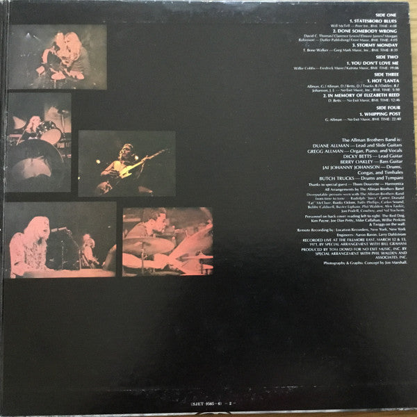 The Allman Brothers Band - The Allman Brothers Band At Fillmore East (2xVinyl, LP, Album, Stereo) Very Good (VG) / Very Good (VG)