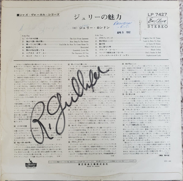Julie London - Julie's Golden Greats (Vinyl, LP, Compilation, Stereo) Good Plus (G+) / Very Good (VG)