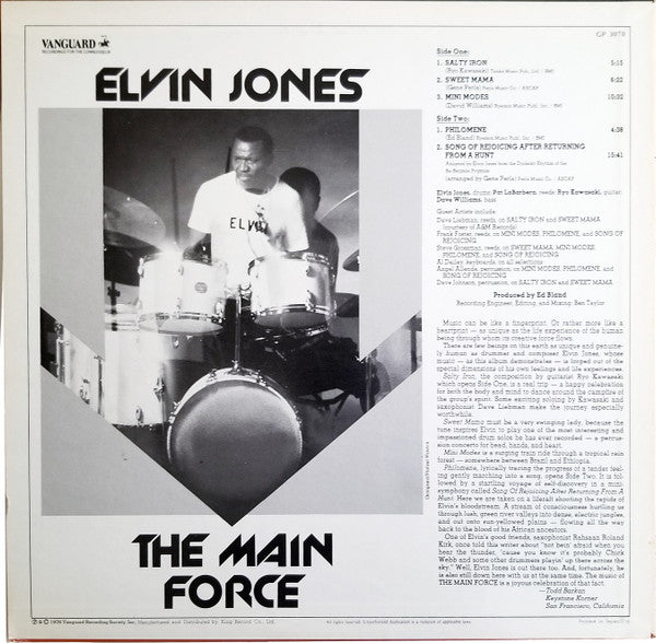 Elvin Jones - The Main Force (Vinyl, LP, Album, Promo) Very Good (VG) / Very Good (VG)