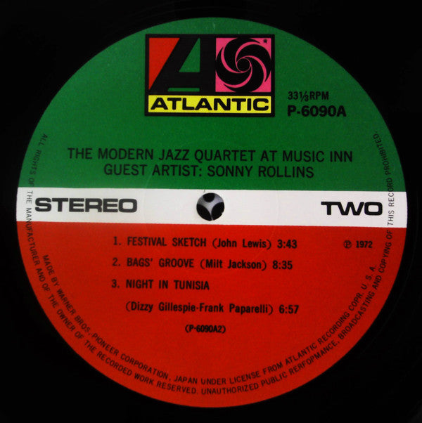 The Modern Jazz Quartet - The Modern Jazz Quartet At Music Inn —  Volume 2 (Vinyl, LP, Album, Stereo, Reissue) Very Good Plus (VG+) / Very Good (VG)