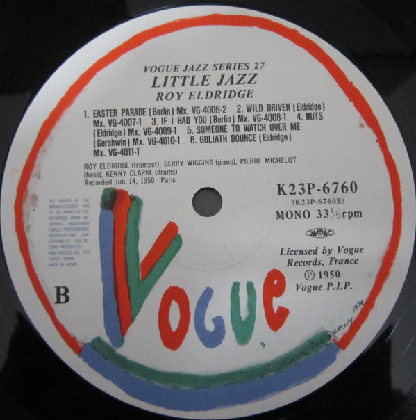 Roy Eldridge - Little Jazz (Vinyl, LP, Compilation, Mono) Very Good Plus (VG+) / Good Plus (G+)
