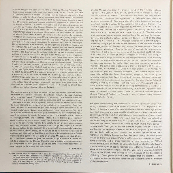 Charles Mingus - The Great Concert Of Charles Mingus (3xVinyl, LP, Album, Stereo) Near Mint (NM or M-) / Very Good Plus (VG+)