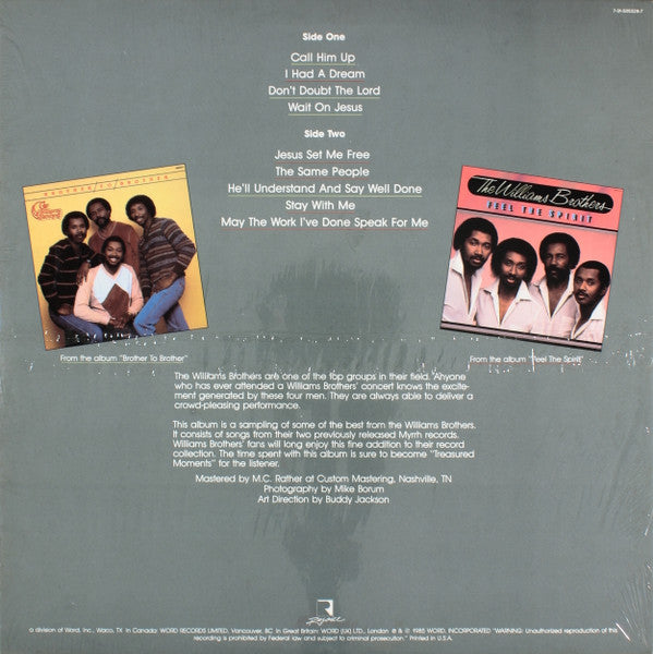 The Williams Brothers (2) - Treasured Moments (Vinyl, LP, Compilation, Stereo) Good Plus (G+) / Very Good Plus (VG+)