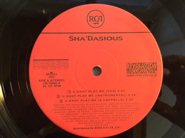 Sha'dasious - U Kant Play Me / Phunk Wucha Heard (Vinyl, 12") Very Good (VG) / Very Good (VG)